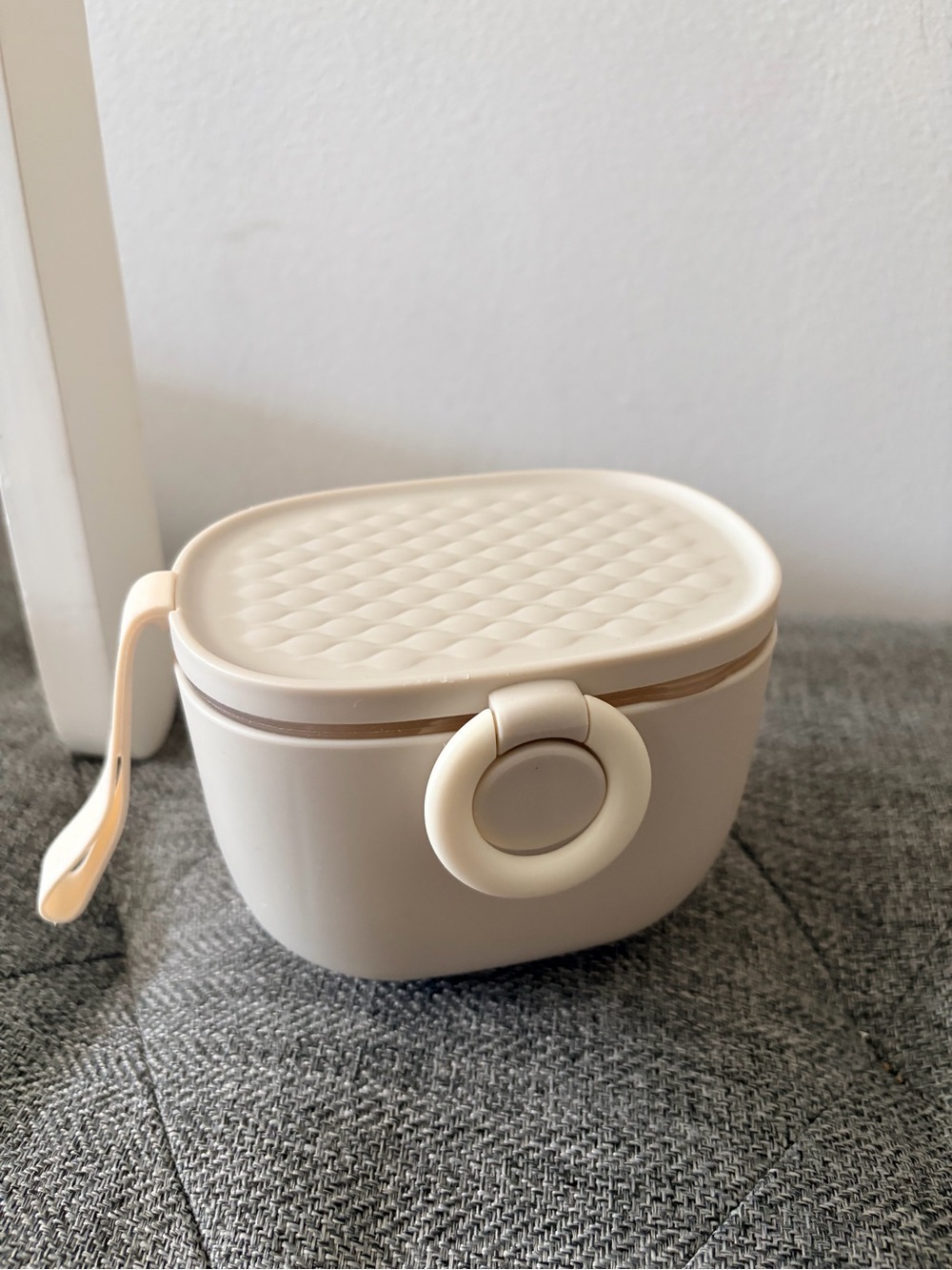 Neutral Cream Portable Storage Container with Strap